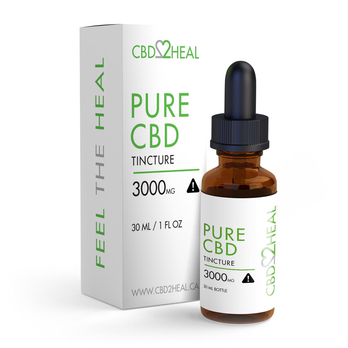 CBD2HEAL Pure CBD Oil Tincture 3000mg (30 ml Bottle) CBD2HEAL